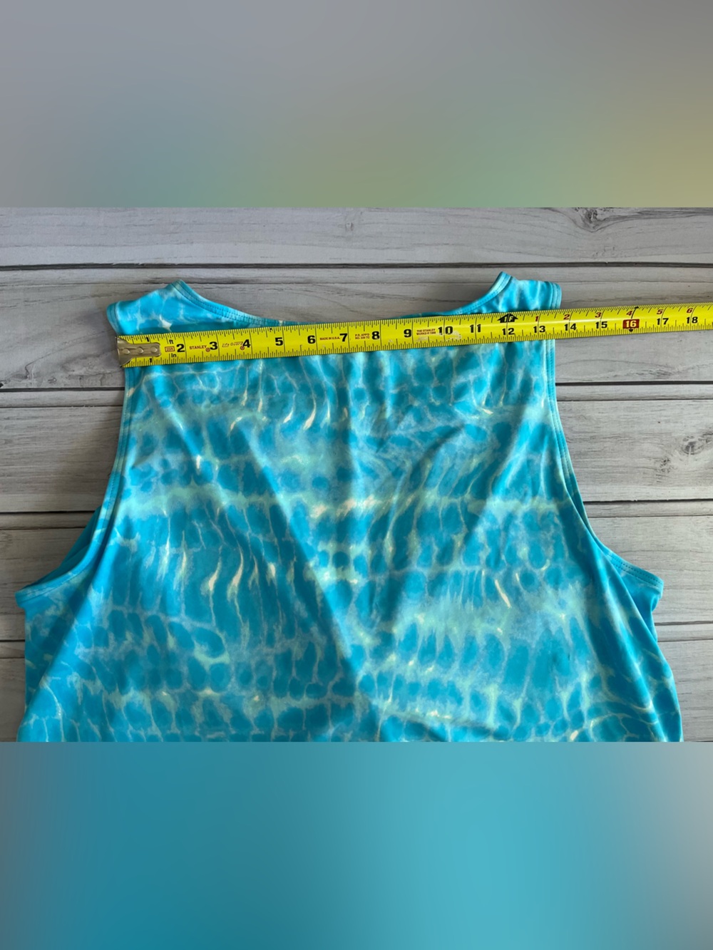 Women’s Lands’ End blue white tank top padded bra swim suit tankini. Size 20W - Picture 14 of 15
